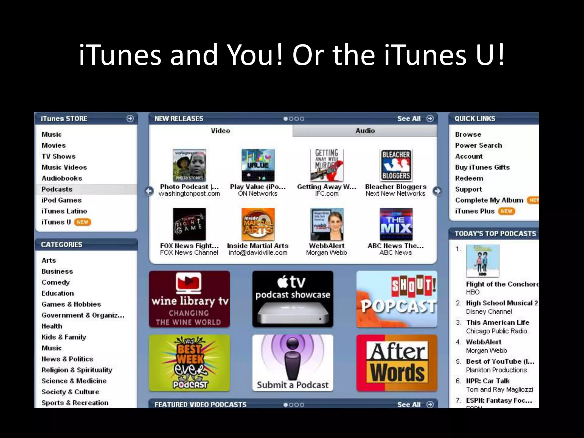 iTunes and You! Or the iTunes U!