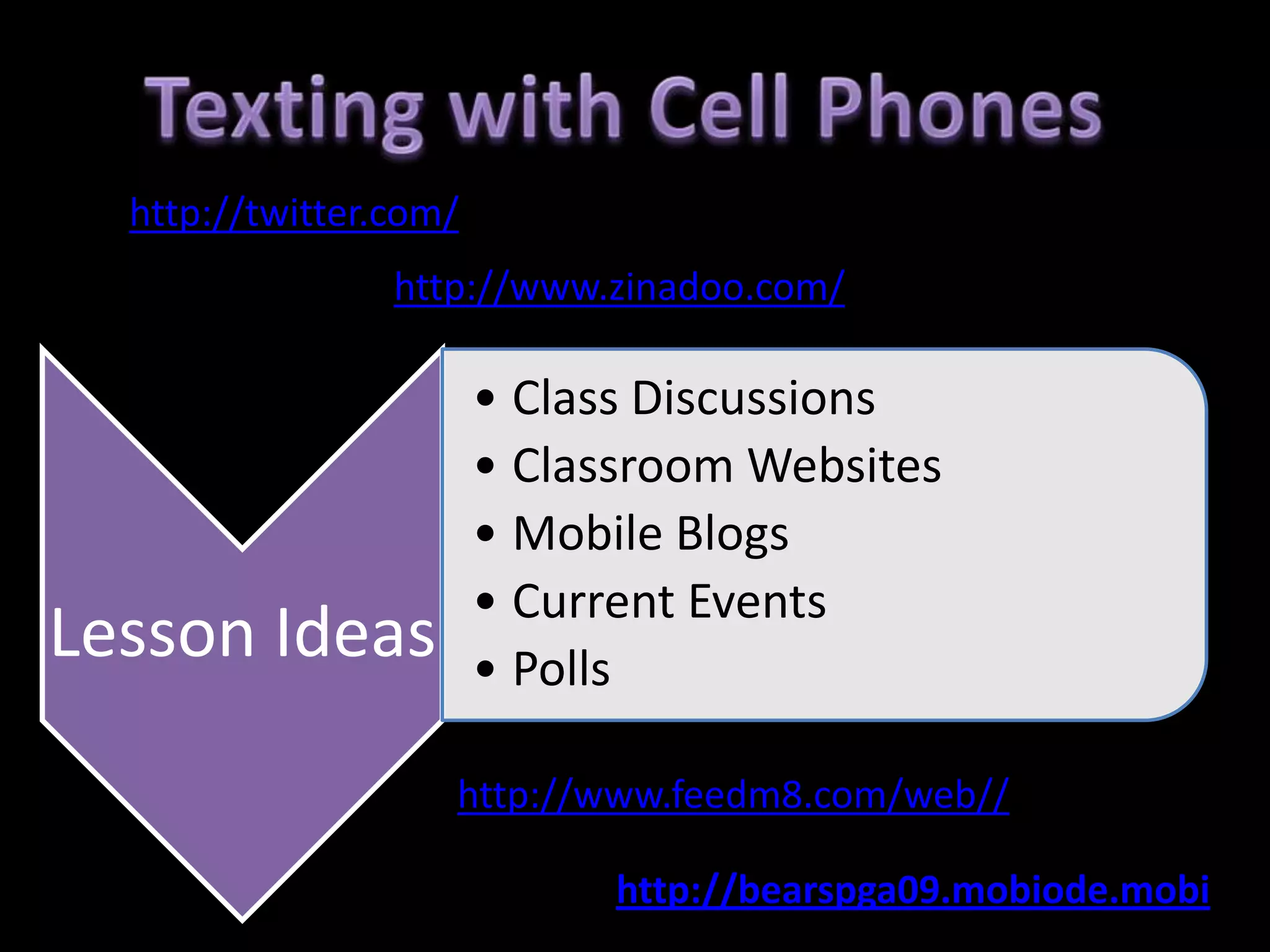 Texting with Cell Phoneshttp://twitter.com/http://www.zinadoo.com/http://www.feedm8.com/web//http://bearspga09.mobiode.mobi