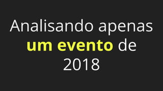 Analisando apenas
um evento de
2018
 