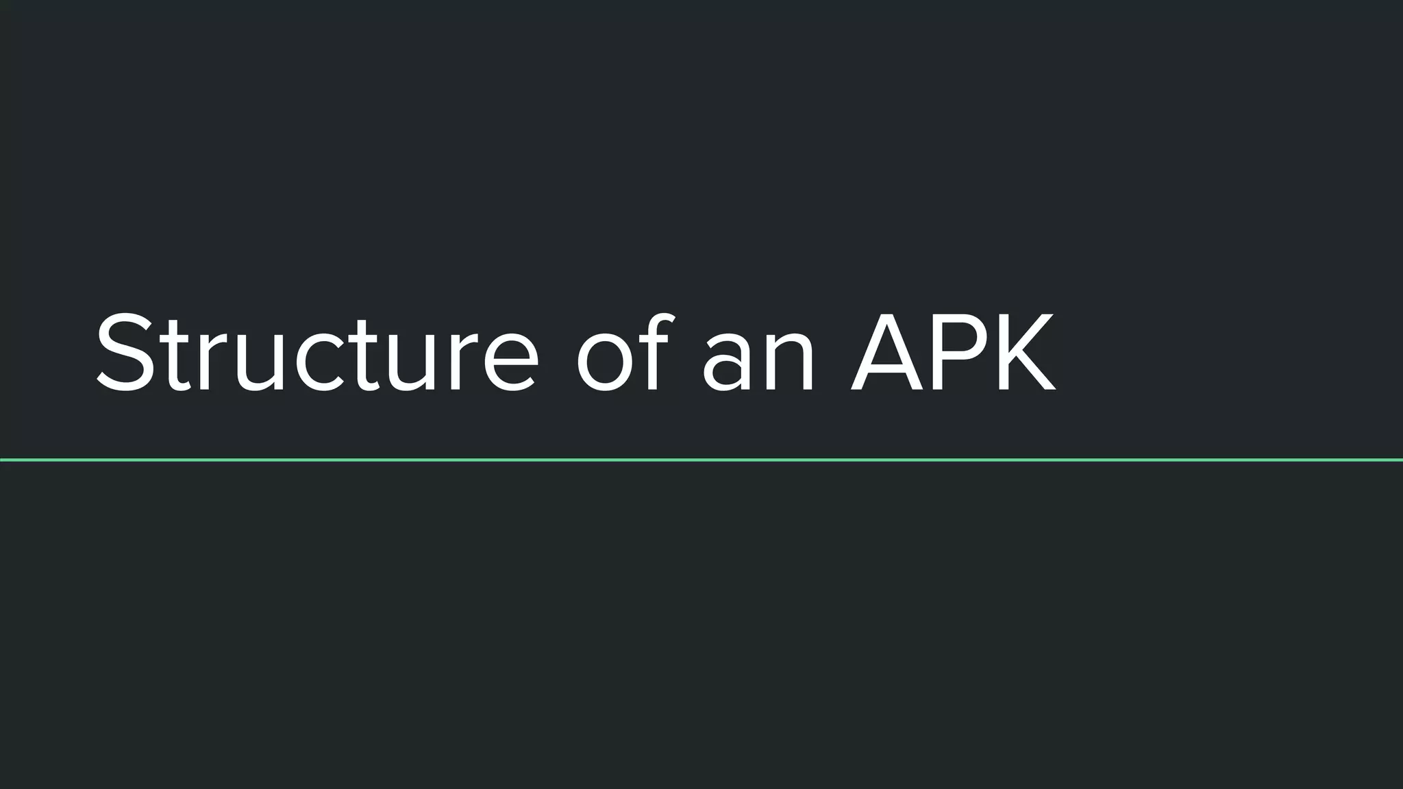 Structure of an APK
 