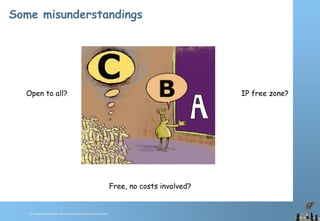 © Chawton Innovation Services/Title.ppt/Version/date/initials
Some misunderstandings
Open to all?
Free, no costs involved?
IP free zone?
 