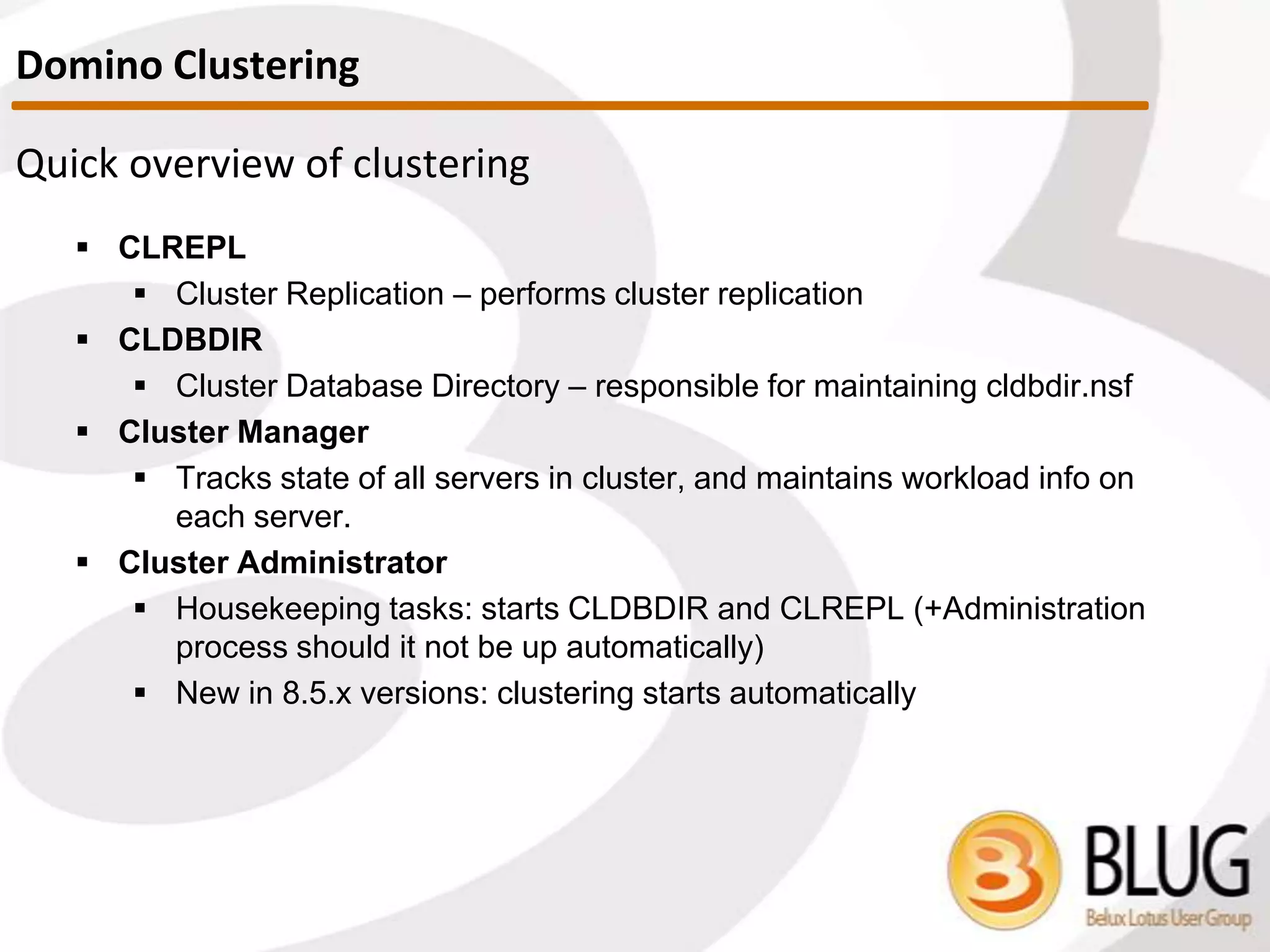 1.) Replication related tasks
2.) Connection documents
3.) Cluster Replication
Quick Introduction
 