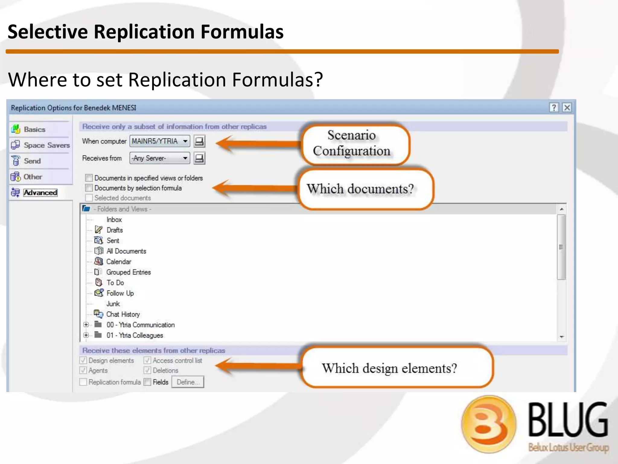 1.) Check if access rights sufficient
2.) Check replication history
3.) Build document list for processing
4.) Apply selection formulas
5.) Compare documents
6.) Make changes
When Databases Replicate
 