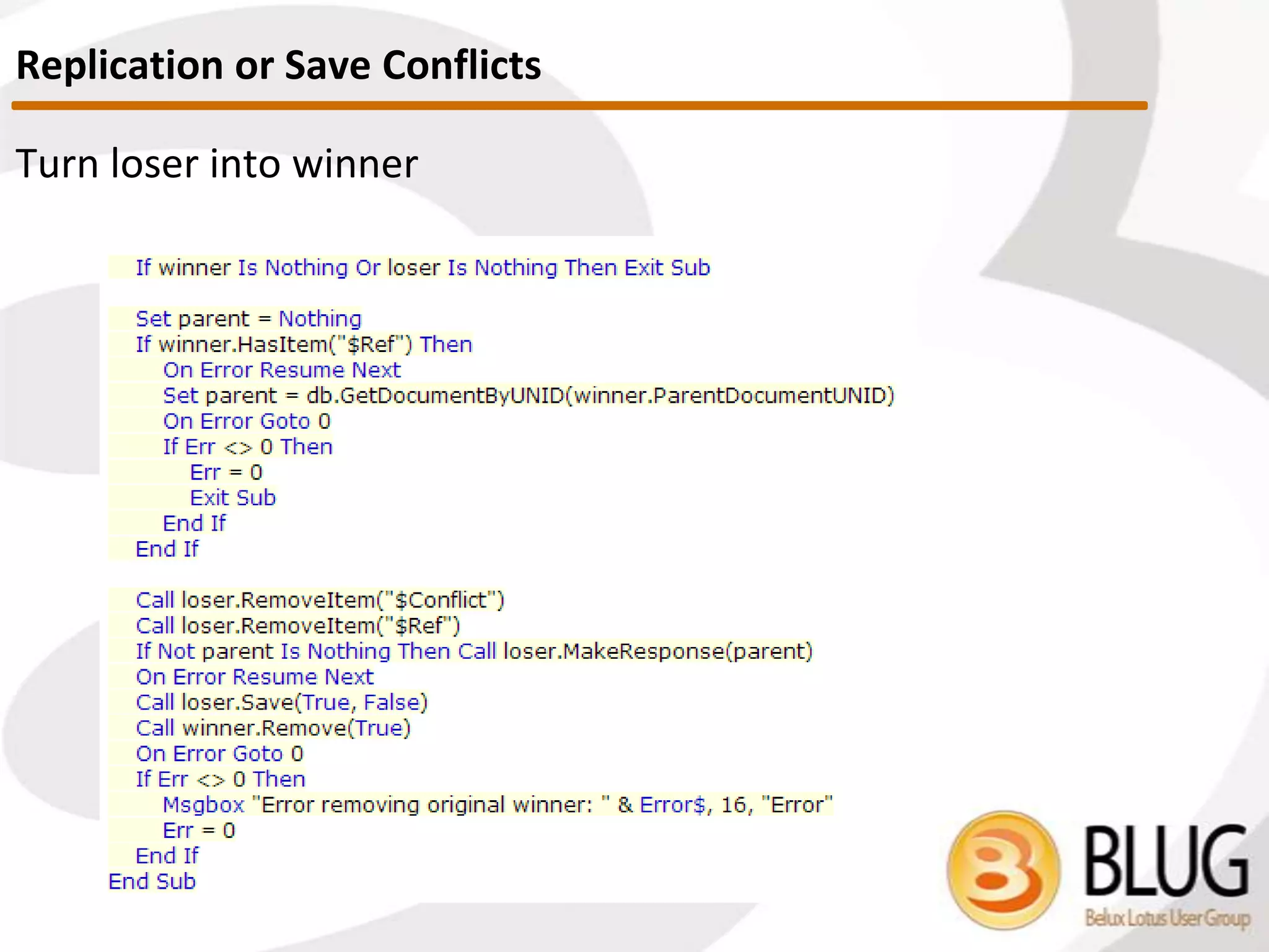 1.) Check if access rights sufficient
2.) Check replication history
3.) Build document list for processing
4.) Apply selection formulas
5.) Compare documents
6.) Changes made
When Databases Replicate
 