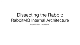 Dissecting the Rabbit:
RabbitMQ Internal Architecture
Alvaro Videla - RabbitMQ

 