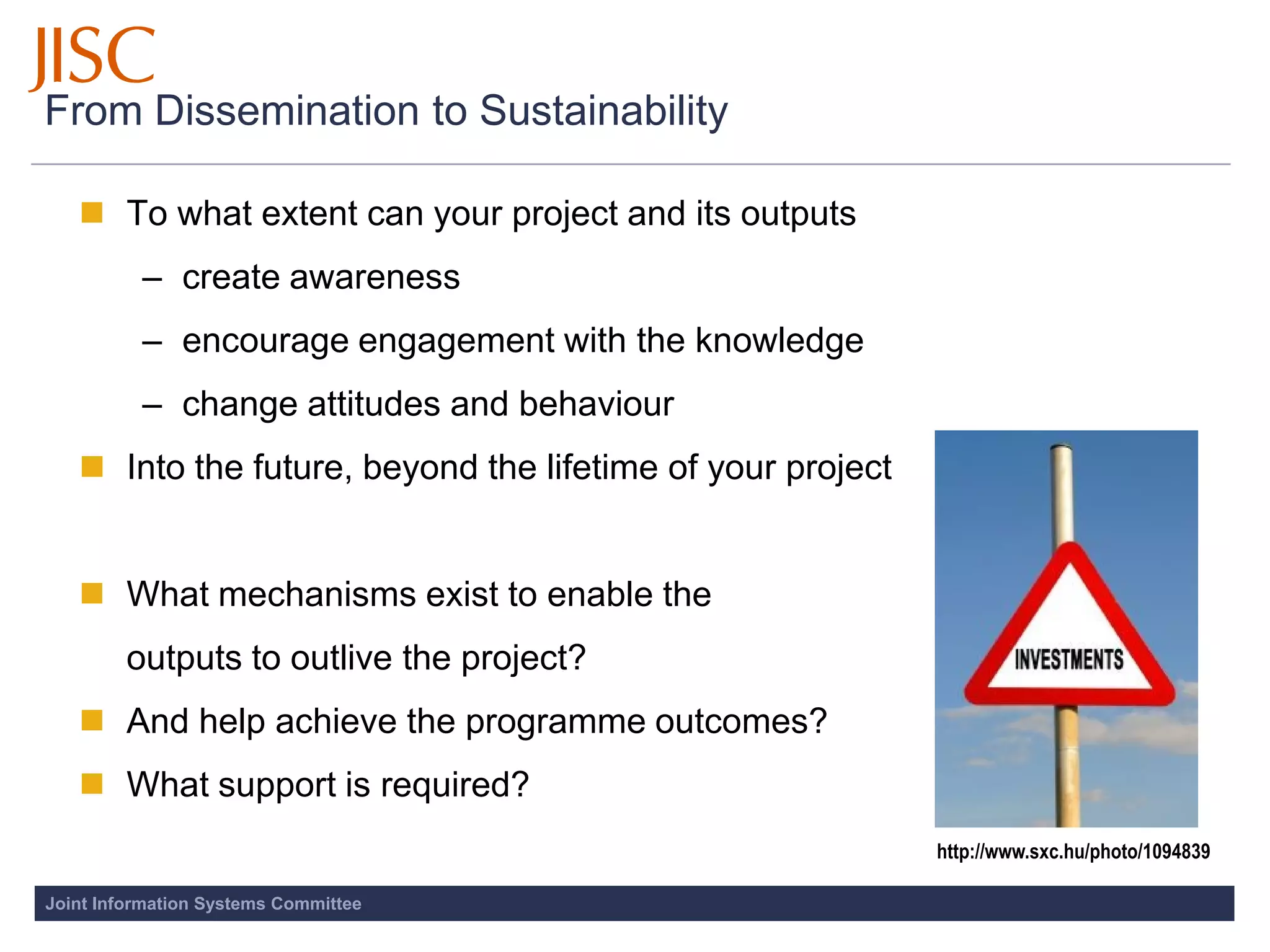 JISC BCE - Dissemination