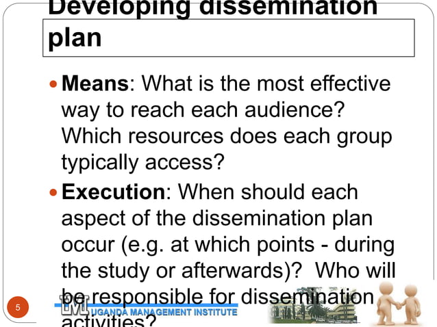 DISSEMINATION OF RESEARCH FINDINGS -Final.pptx | Technology & Computing