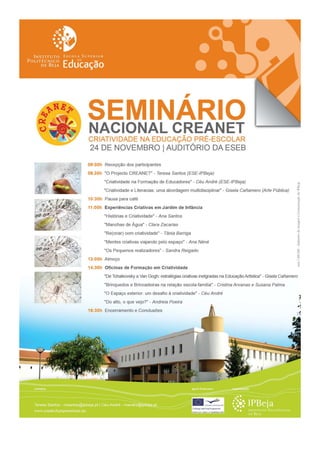 CREANET Dissemination Seminar in Beja (PT)