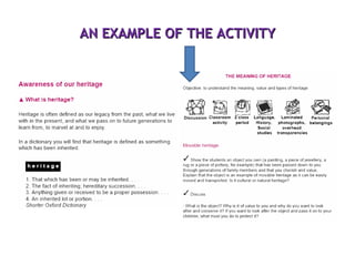 AN EXAMPLE OF THE ACTIVITY 