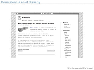 Consist ència en el disseny http://www.elutilitario.net/ 