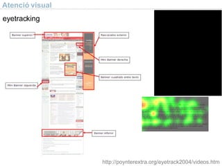 Atenció visual eyetracking http://poynterextra.org/eyetrack2004/videos.htm 