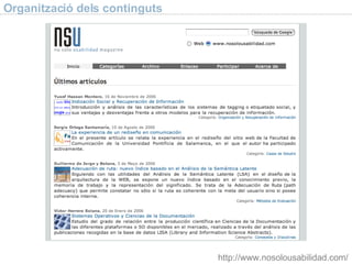 Organització dels continguts http://www.nosolousabilidad.com/ 