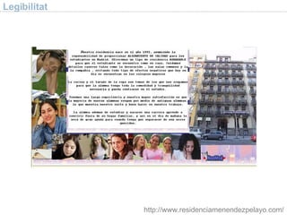 Legibilitat http://www.residenciamenendezpelayo.com/ 