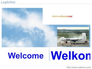 Legibilitat http://www.sabena.com/ 