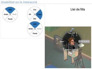 Usabilitat en la interacció Llei de fitts 