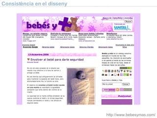 Consist ència en el disseny http://www.bebesymas.com/ 