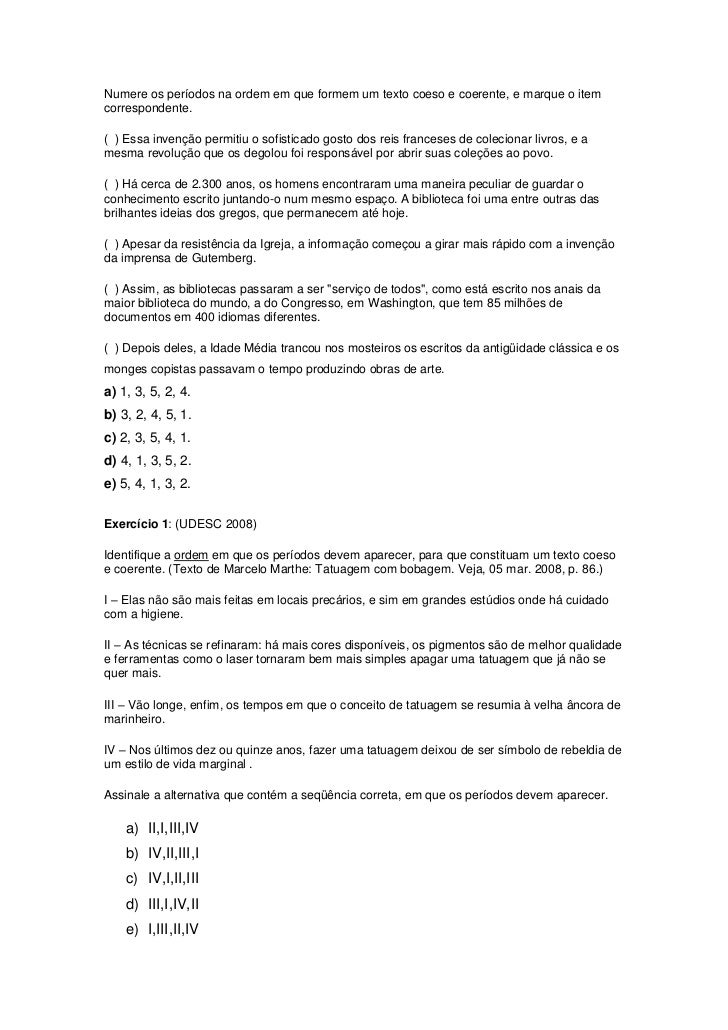 Coloque Os Seguintes Acontecimentos Na Ordem Em Que Ocorrem