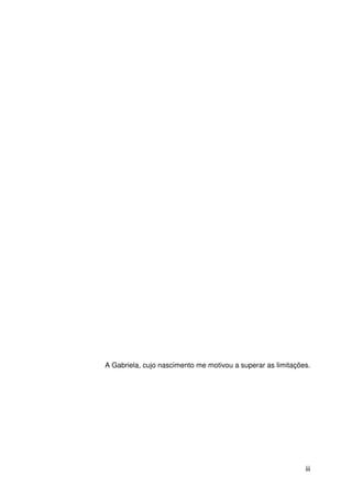 iii
A Gabriela, cujo nascimento me motivou a superar as limitações.
 