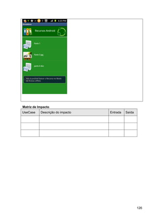 Matriz de Impacto
UseCase    Descrição do impacto   Entrada   Saída




                                                    126
 