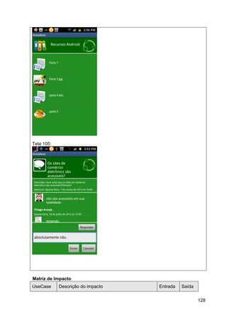 Tela 105:




Matriz de Impacto
UseCase     Descrição do impacto   Entrada   Saída


                                                     128
 