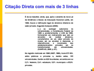 Citação Direta com mais de 3 linhas
 