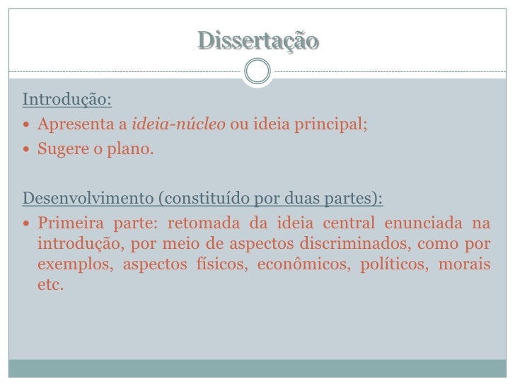 Partes da dissertação Partes da dissertação