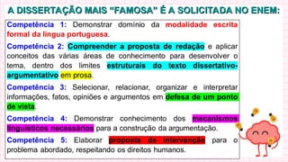 A DISSERTAÇÃO MAIS “FAMOSA” É A SOLICITADA NO ENEM:
A DISSERTAÇÃO MAIS “FAMOSA” É A SOLICITADA NO ENEM:
 