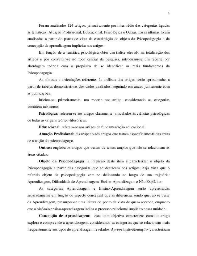 Artigos de psicopedagogia