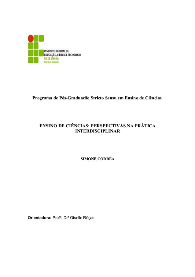 ENSINO DE CIÊNCIAS: PERSPECTIVAS NA PRÁTICA INTERDISCIPLINAR