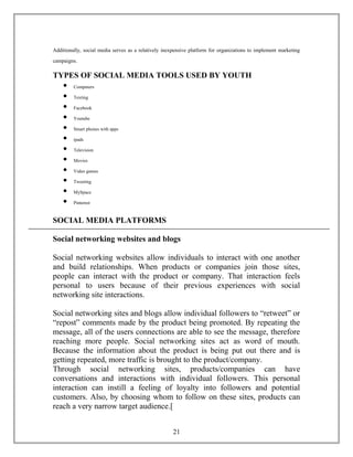 social media marketing tools and it impact on youth 