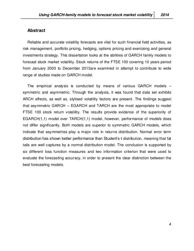 Phd thesis on stock market volatility