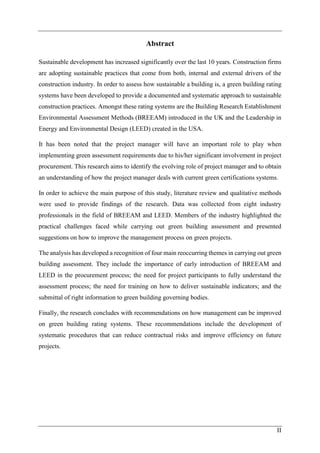 Green Building Rating Systems and the Role of the Project Manager | PDF