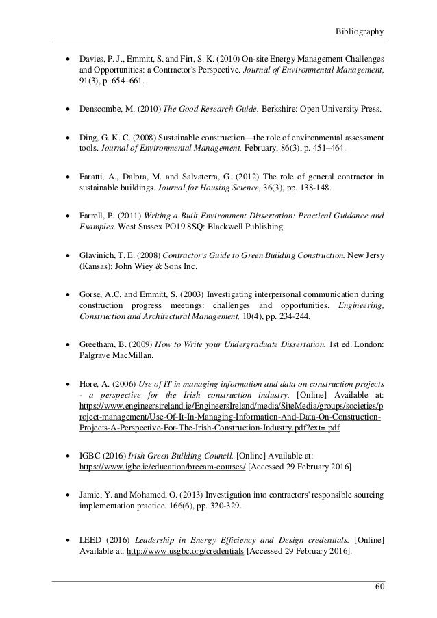 Writing a built environment dissertation practical guidance and examples