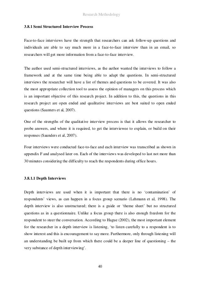 Thesis research methodology interview