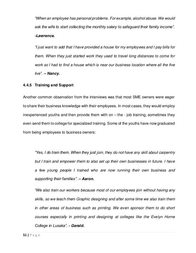 Dissertation training in sme