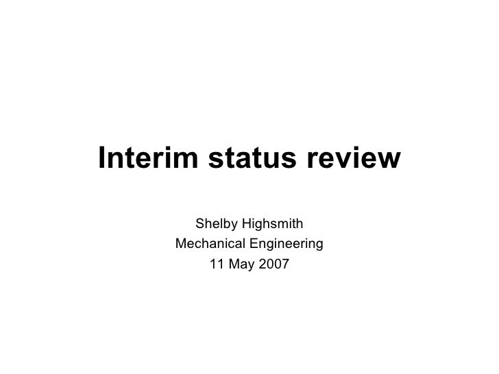 Dissertation interim presentation