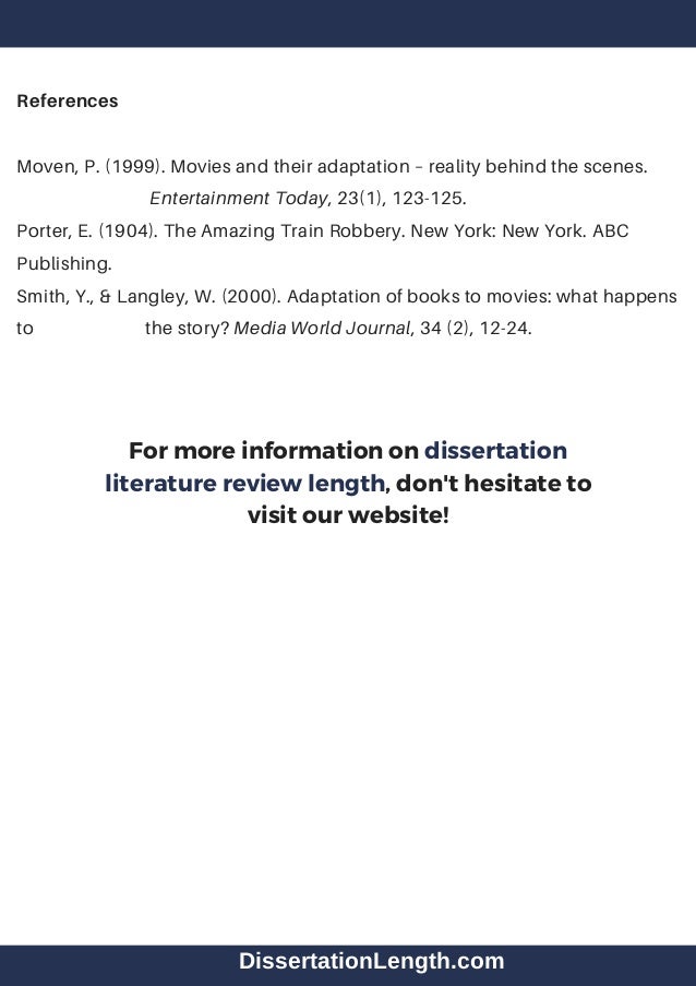Length of literature review in a dissertation