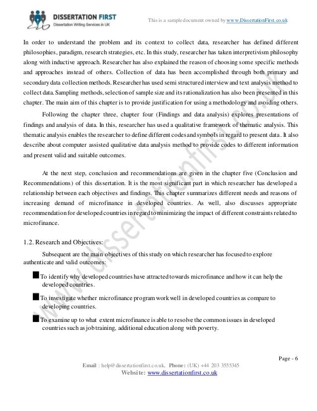 microfinance thesis for phd