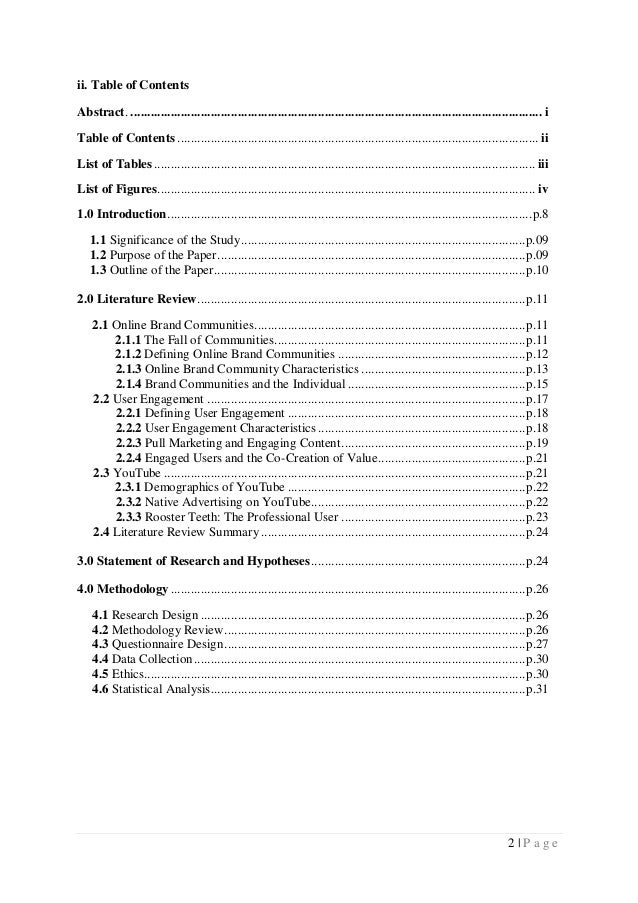 Master thesis table
