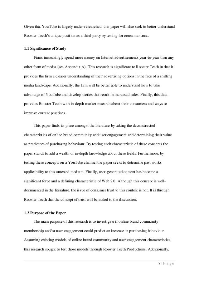 Master thesis objectives