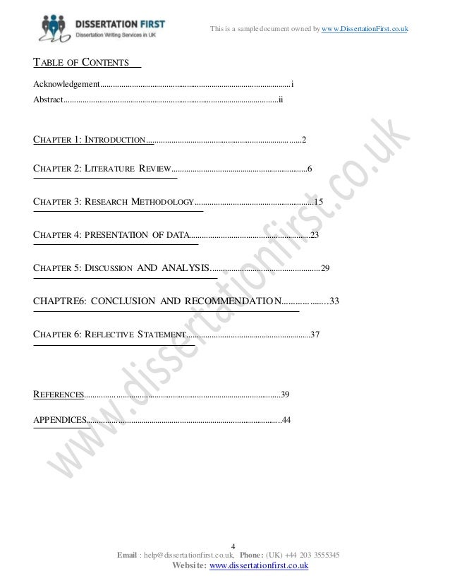 Dissertation in hospitality