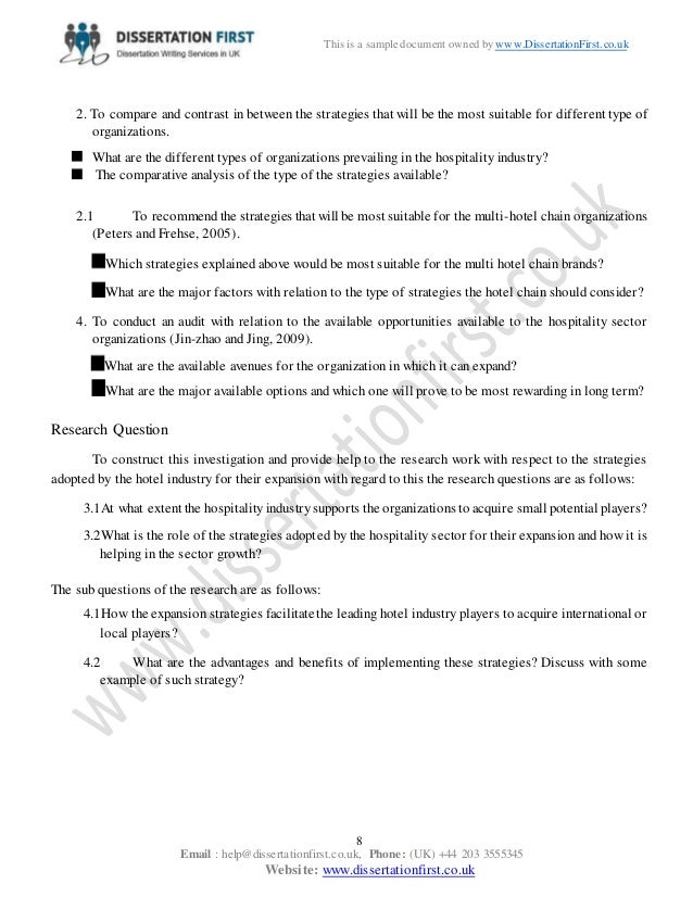 Dissertation uk hotel industry