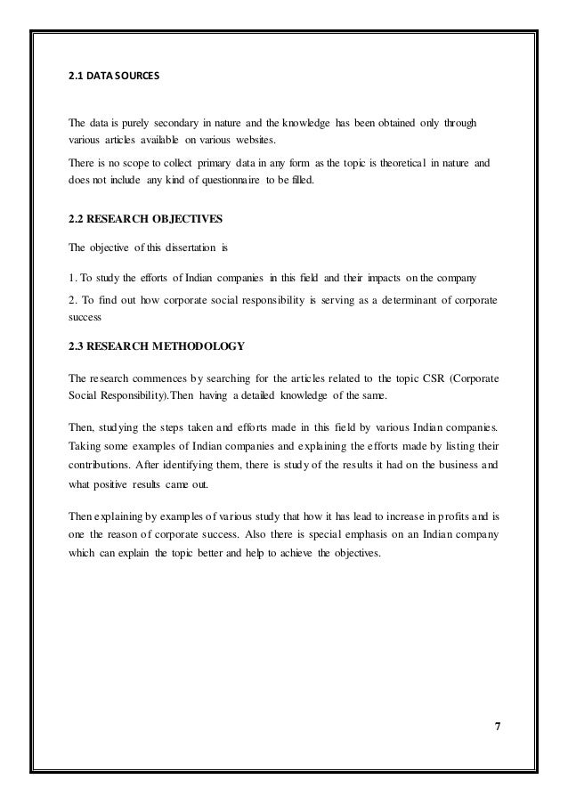 Corporate social responsibility dissertation topi