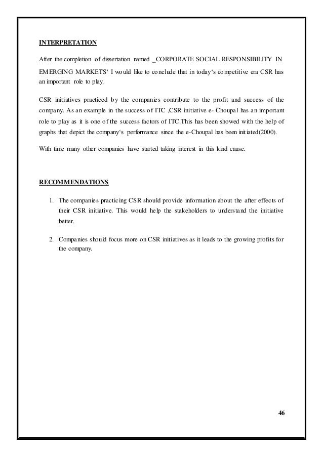 Corporate social responsibility dissertation repoe