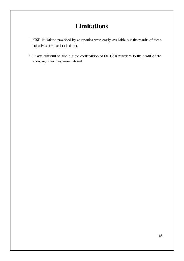 Dissertation Sample: Corporate Social Responsibility (CSR) corporate social responsibility dissertation repor