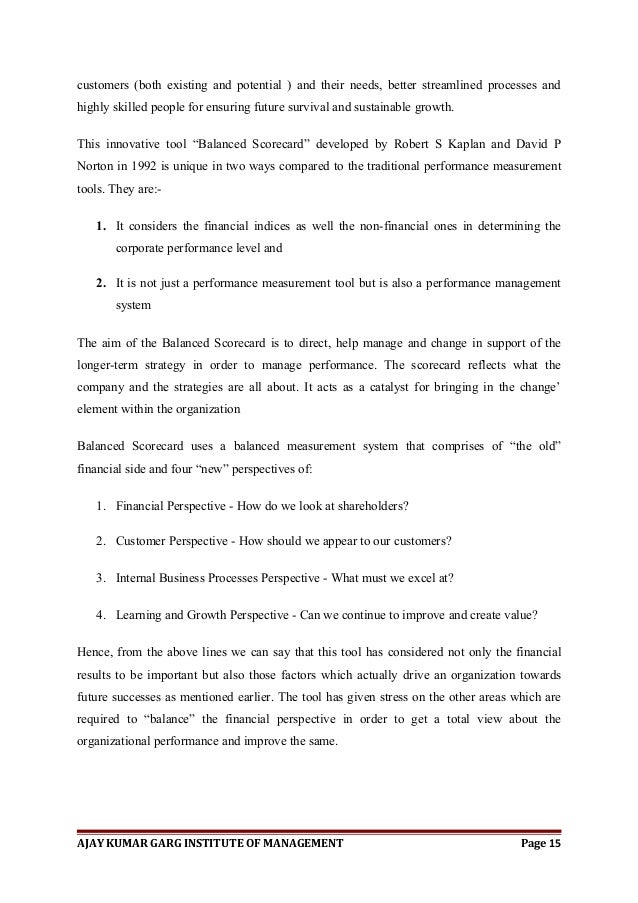 Balanced scorecard dissertations and thesis