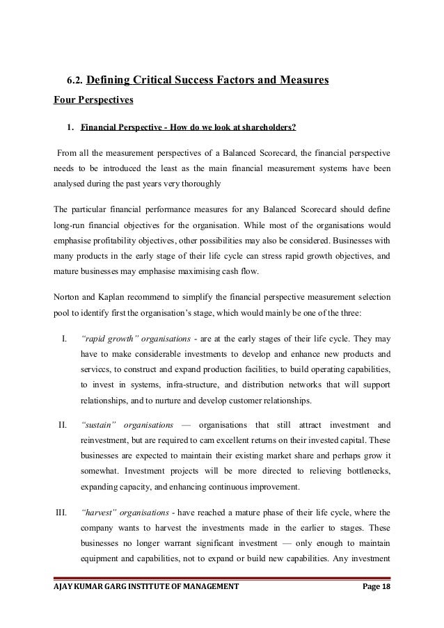 Phd thesis on balanced scorecard