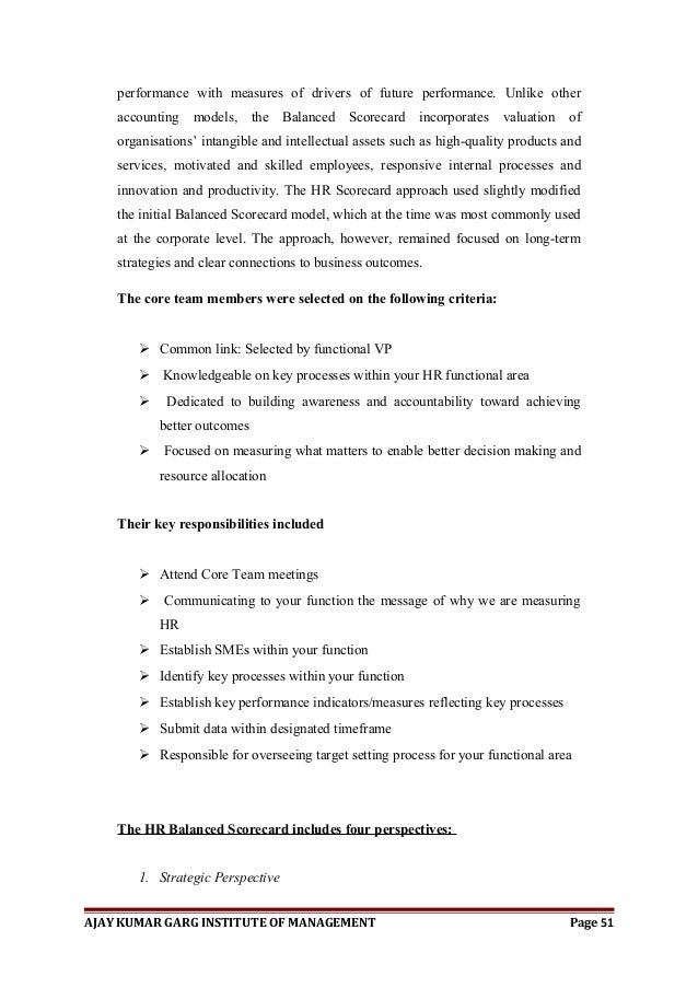 Phd thesis on balanced scorecard
