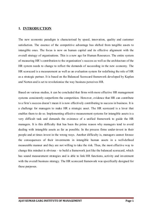 Dissertation report on hr