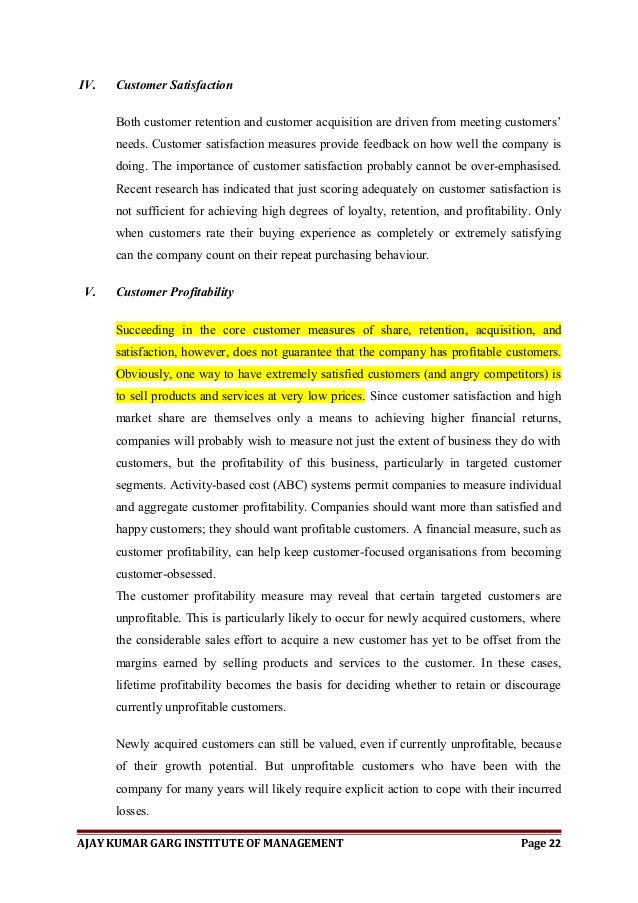 Dissertation on customer service retention